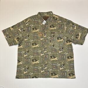 Legendary Whitetails Mens 2XL Fishing Shirt Button Up Green NWT Short Sleeve AOP